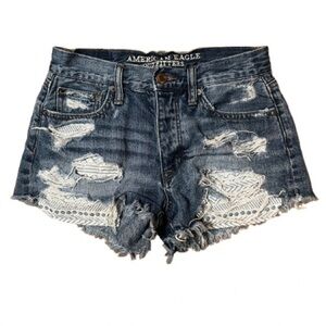 American Eagle Outfitters Vintage Hi Rise Festival Denim Shorts Size 00